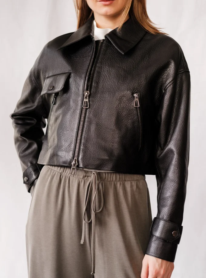 Lederjacke - Schwarz