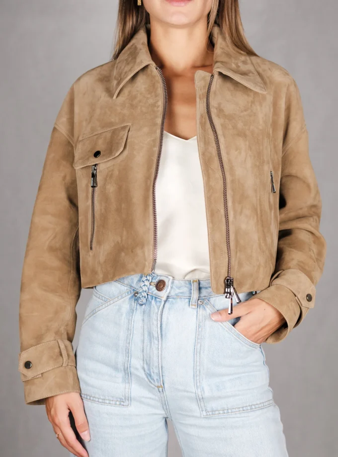 Wildlederjacke - Cappuccino