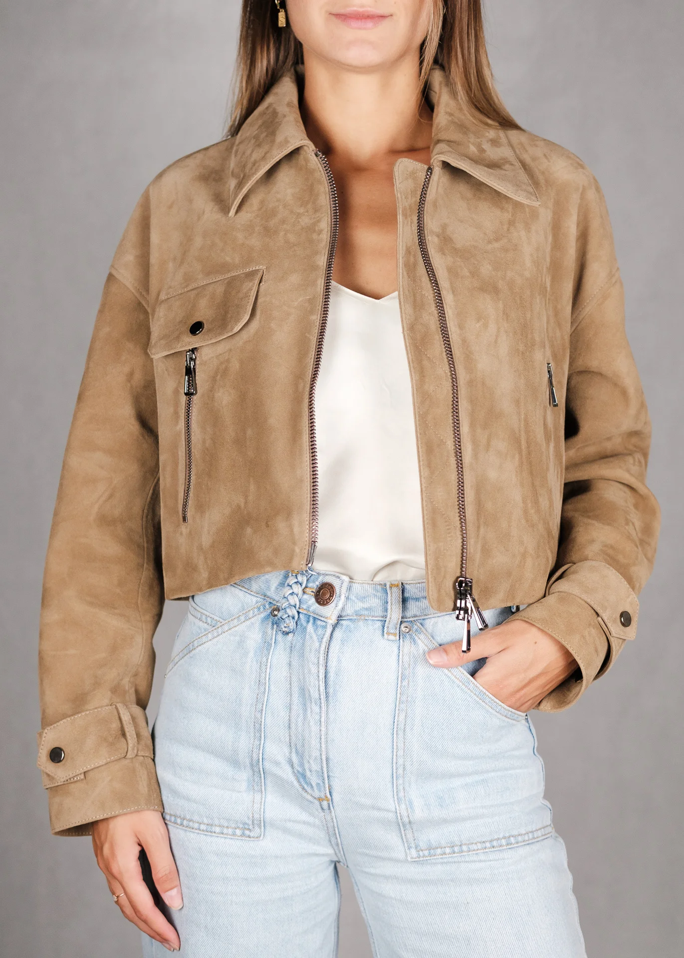 Wildlederjacke - Cappuccino