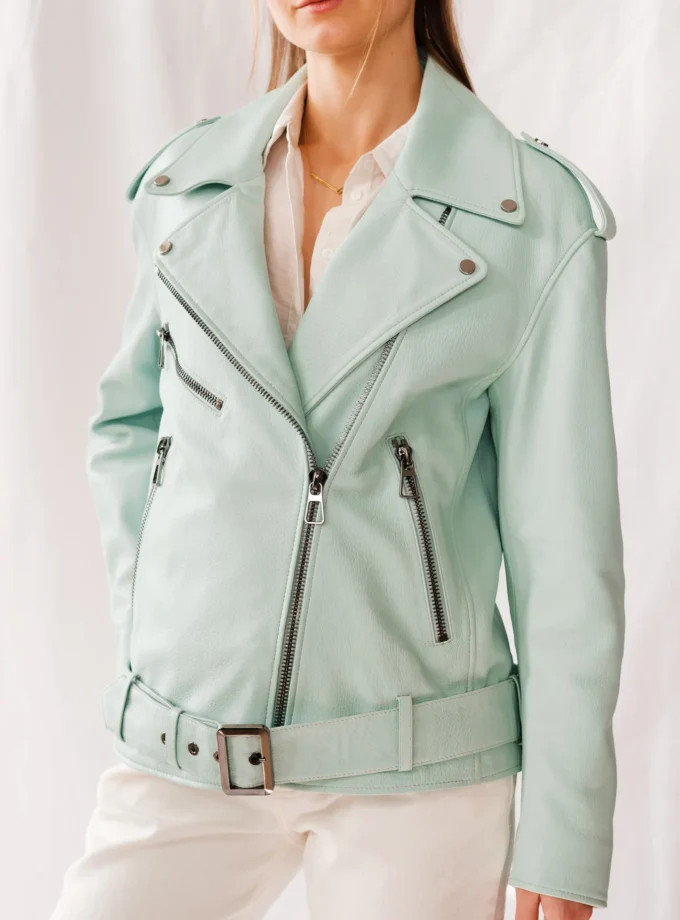 Perfecto Lederjacke - Türkis