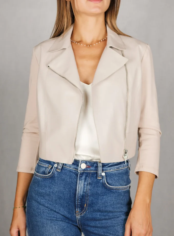 Kurze Bikerjacke - Natur