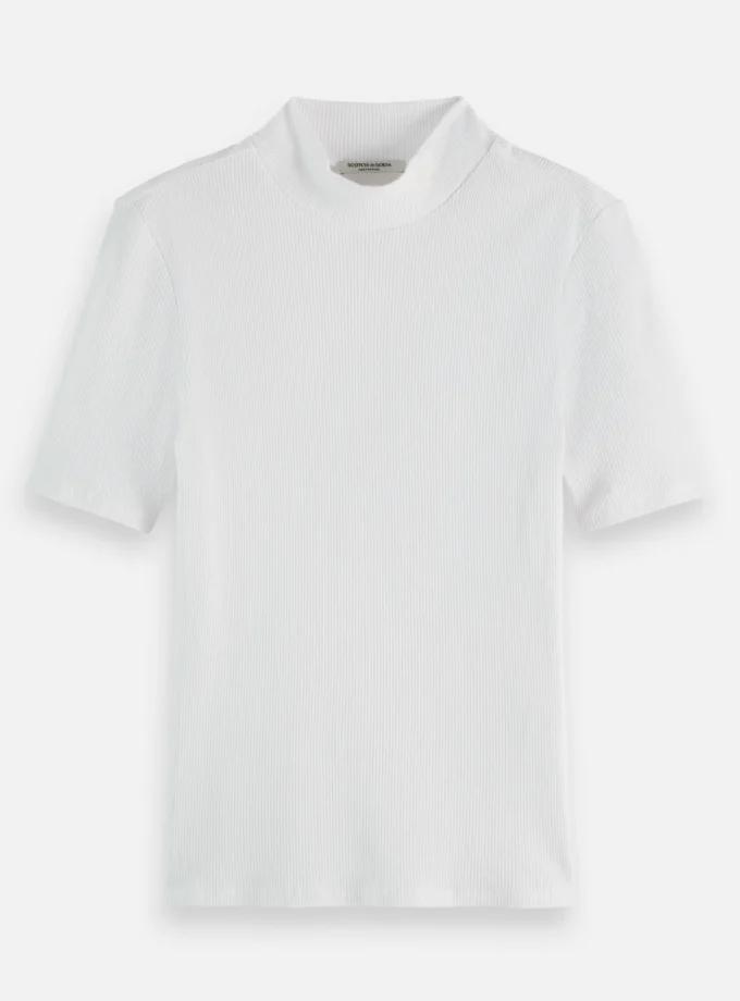 Core Mock neck rib t-shirt