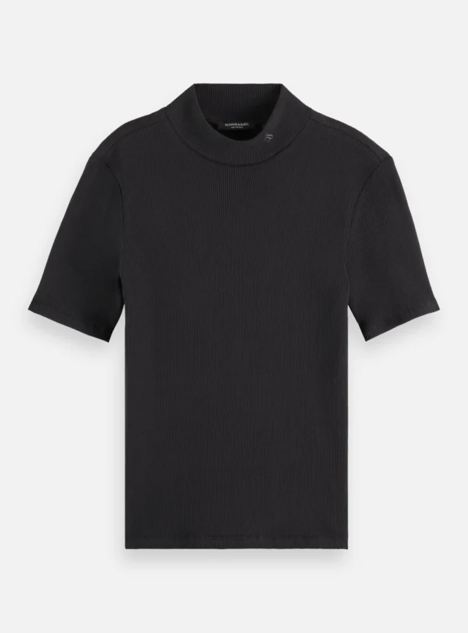 Core Mock neck rib t-shirt