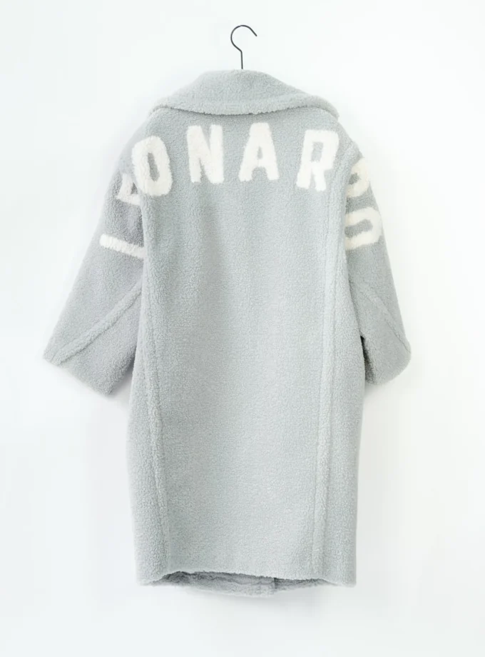 Leo Mantel Small Curly - Hellgrau/Offwhite