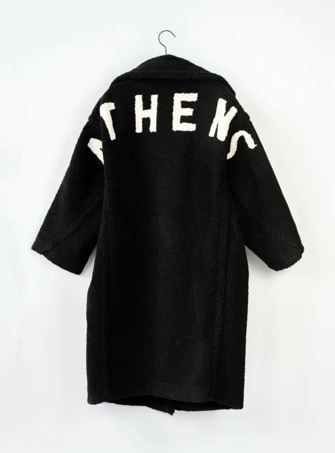 Leo Mantel Small Curly Athens - Schwarz/Beige