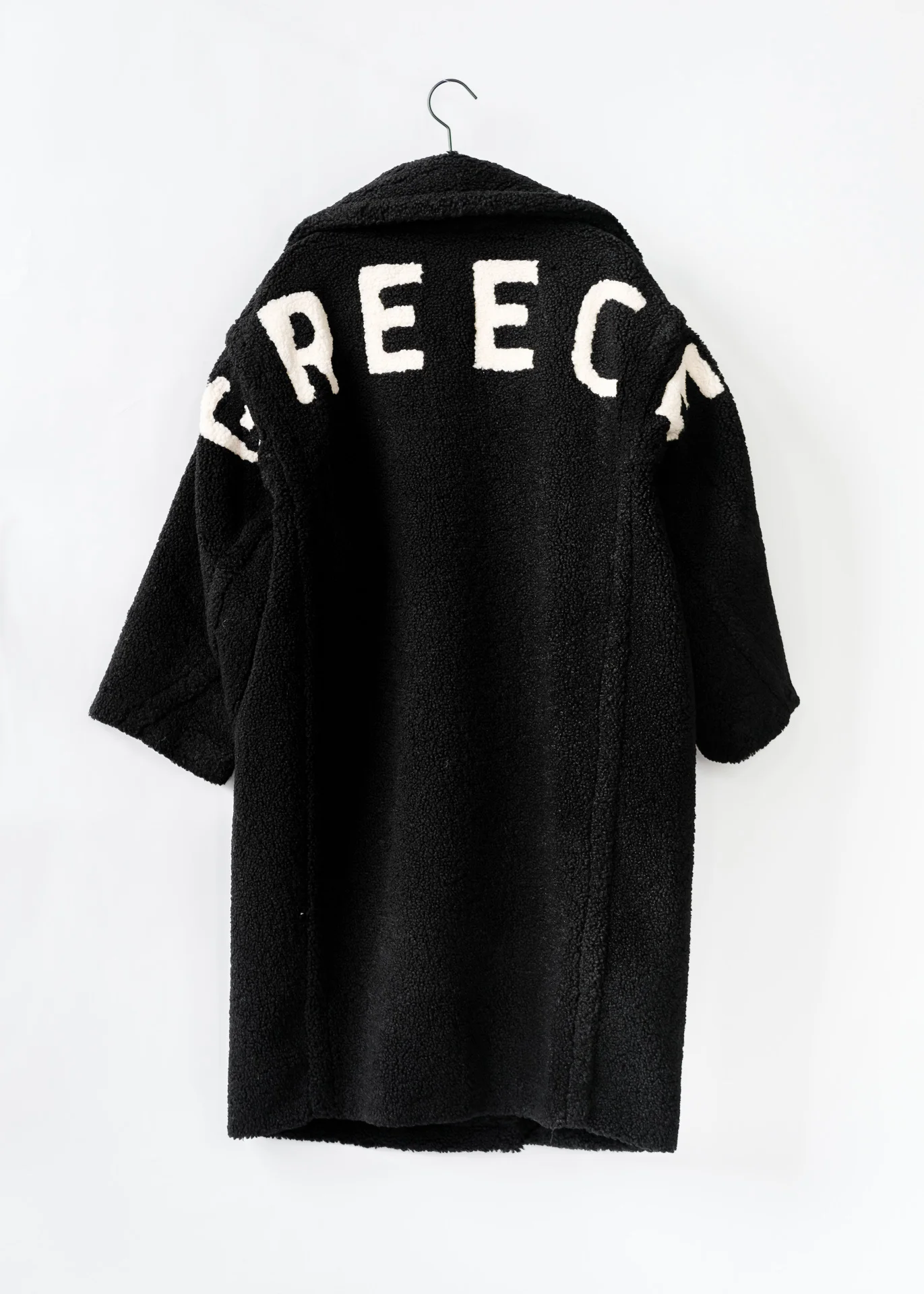 Leo Mantel Small Curly Greece - Schwarz/Beige