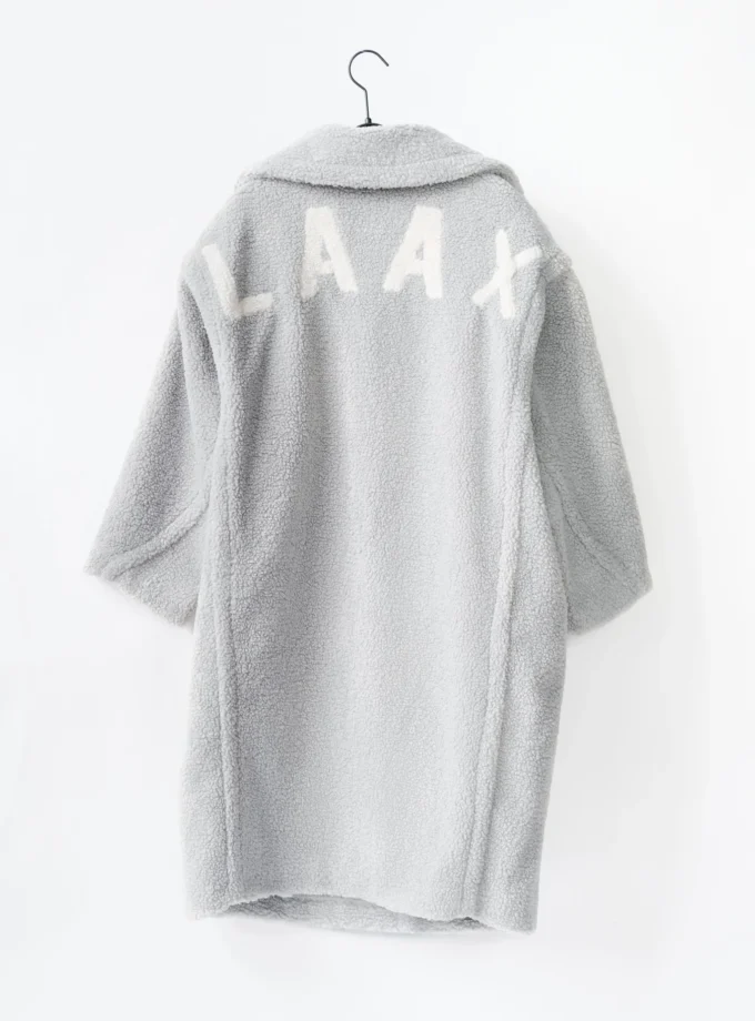 Leo Mantel Small Curly Laax - Hellgrau/Offwhite