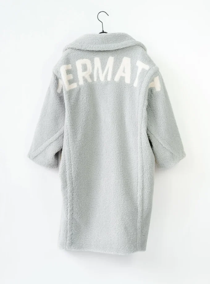 Leo Mantel Small Curly Zermatt - Hellgrau/Offwhite