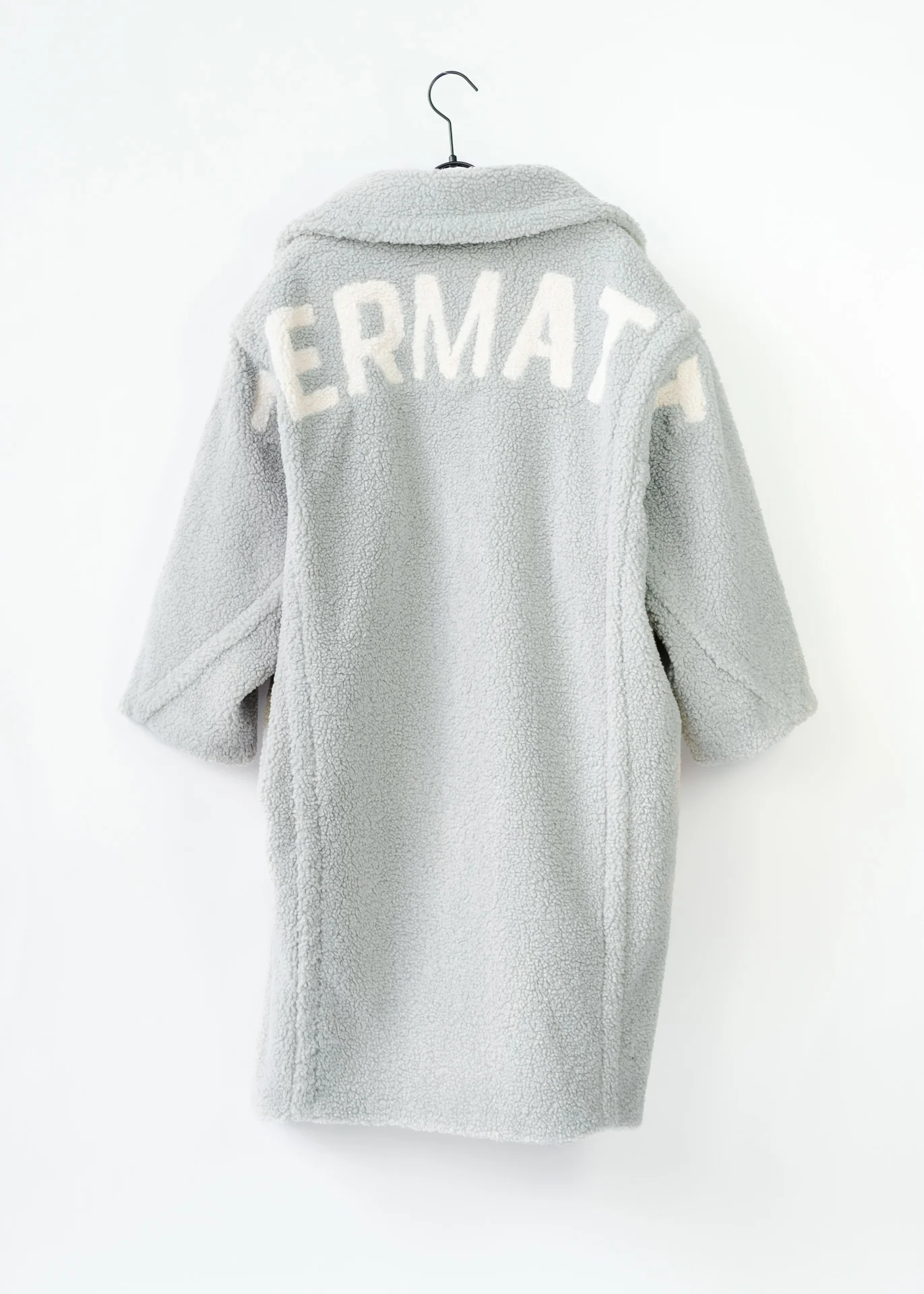 Leo Mantel Small Curly Zermatt - Hellgrau/Offwhite