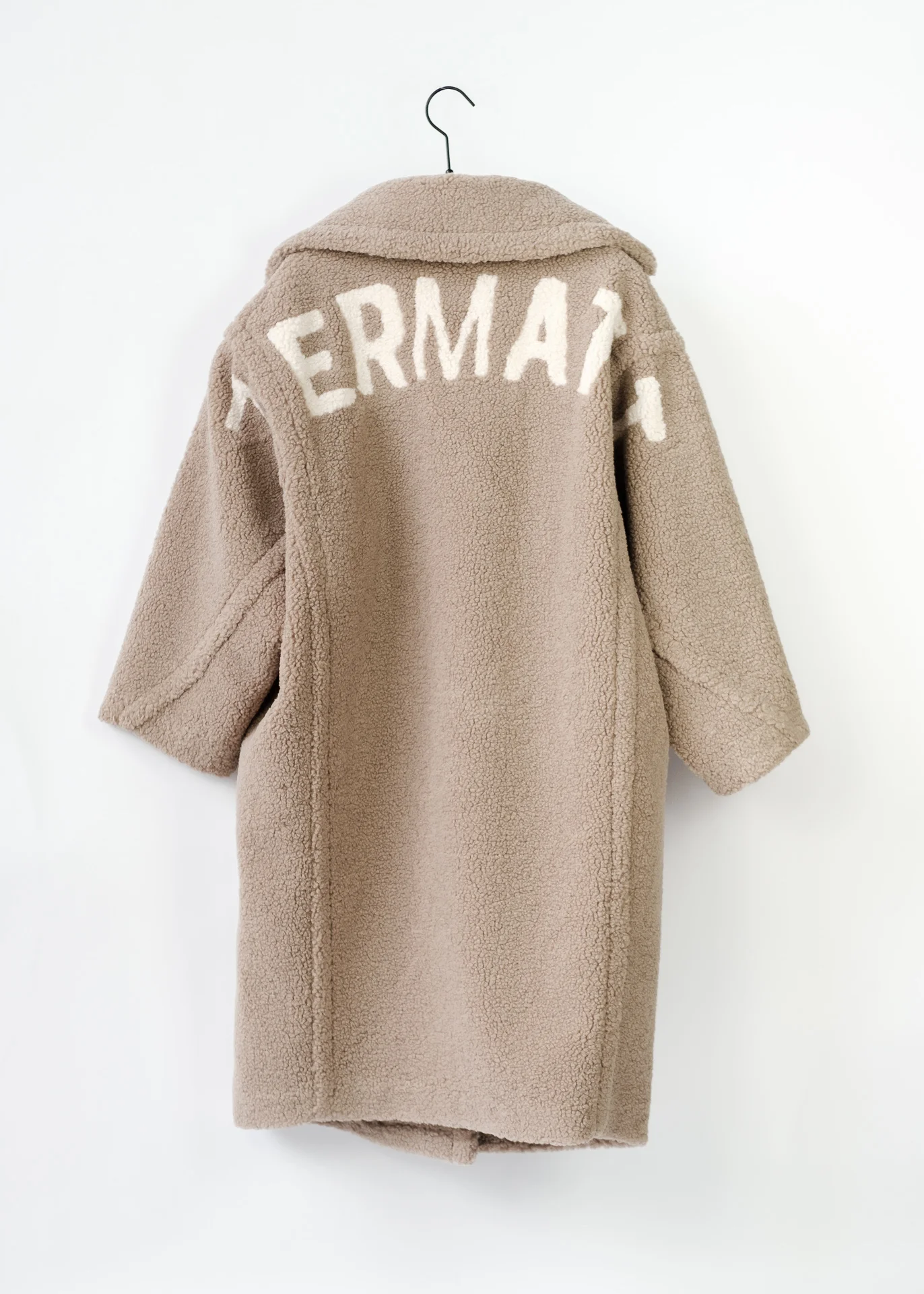 Leo Mantel Small Curly Zermatt - Taupe/Offwhite