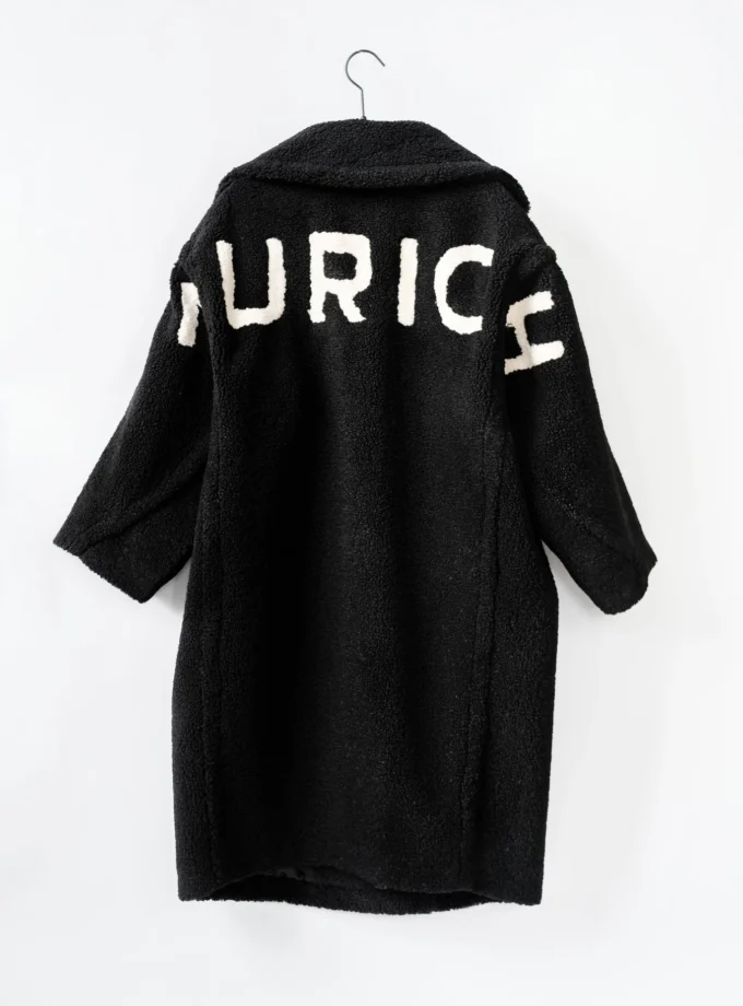 Leo Mantel Small Curly - Schwarz/Beige