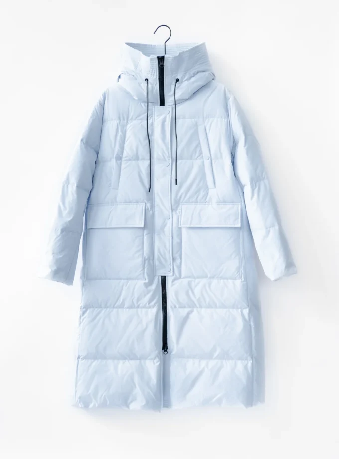 Mantel Daunen - Himmelblau