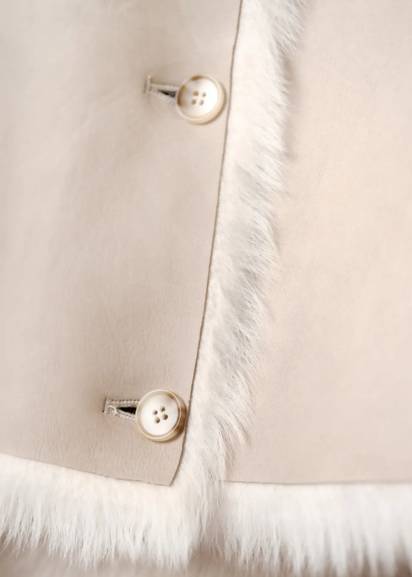 Lammfell Gilet - Beige – Bild 3