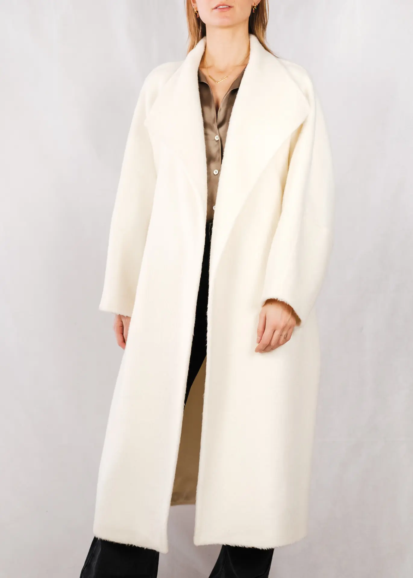 Oversized Wollmantel - Offwhite – Bild 2