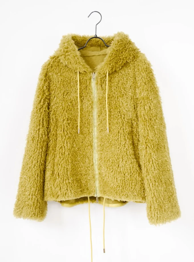 Jacke Fake Fur Curly - Oliv