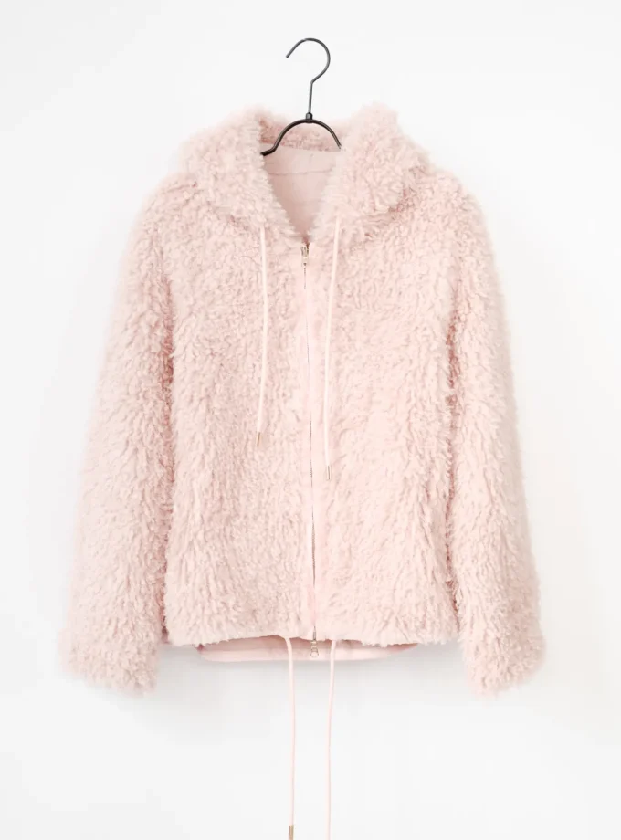 Jacke Fake Fur Curly - Rosa