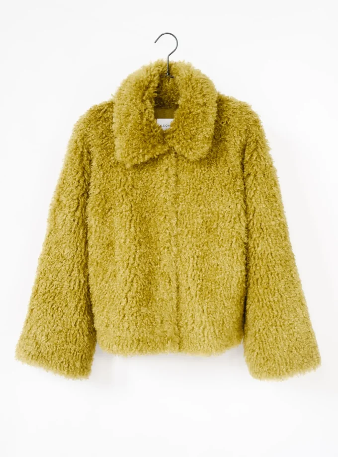 Jacke Fake Fur Curly - Oliv