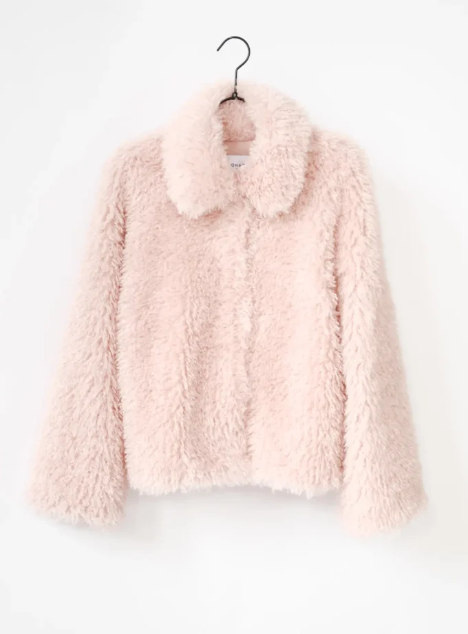 Jacke Fake Fur Curly - Rosa