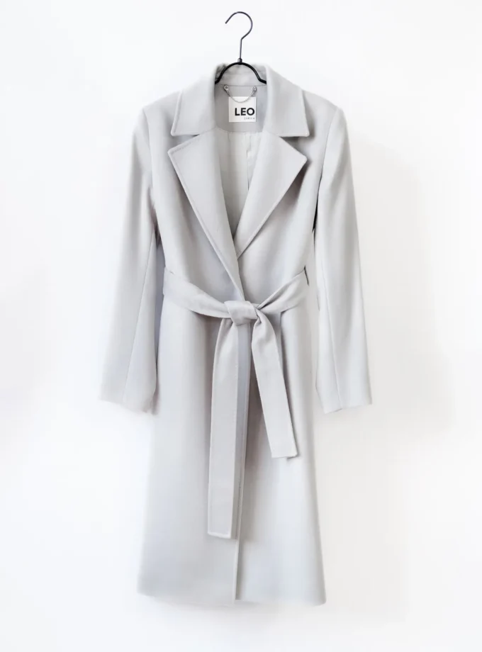 Wollmantel Lang - Silber