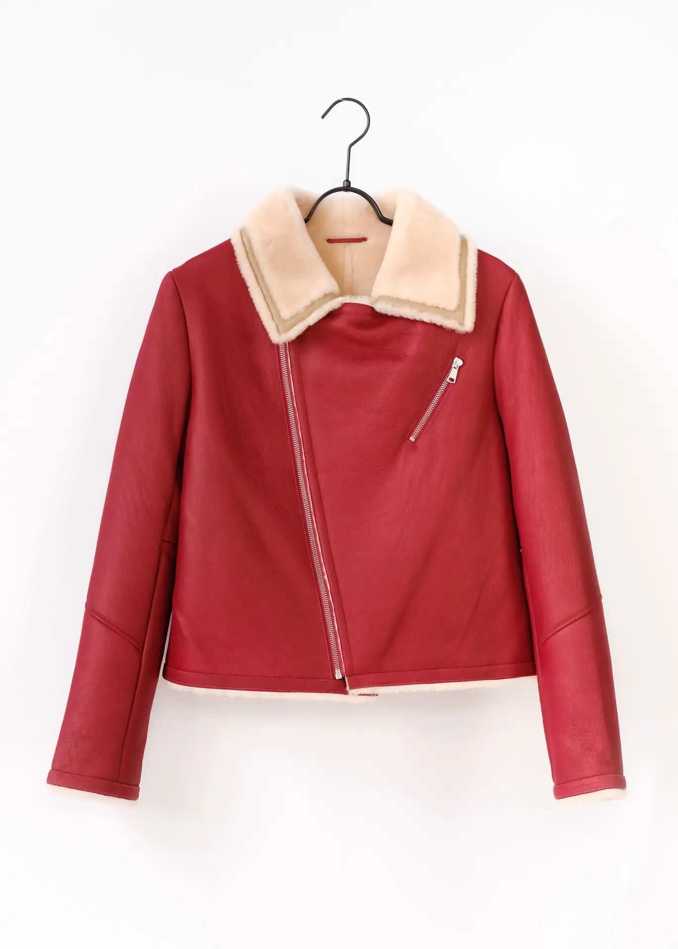 Lammfelljacke - Himbeer