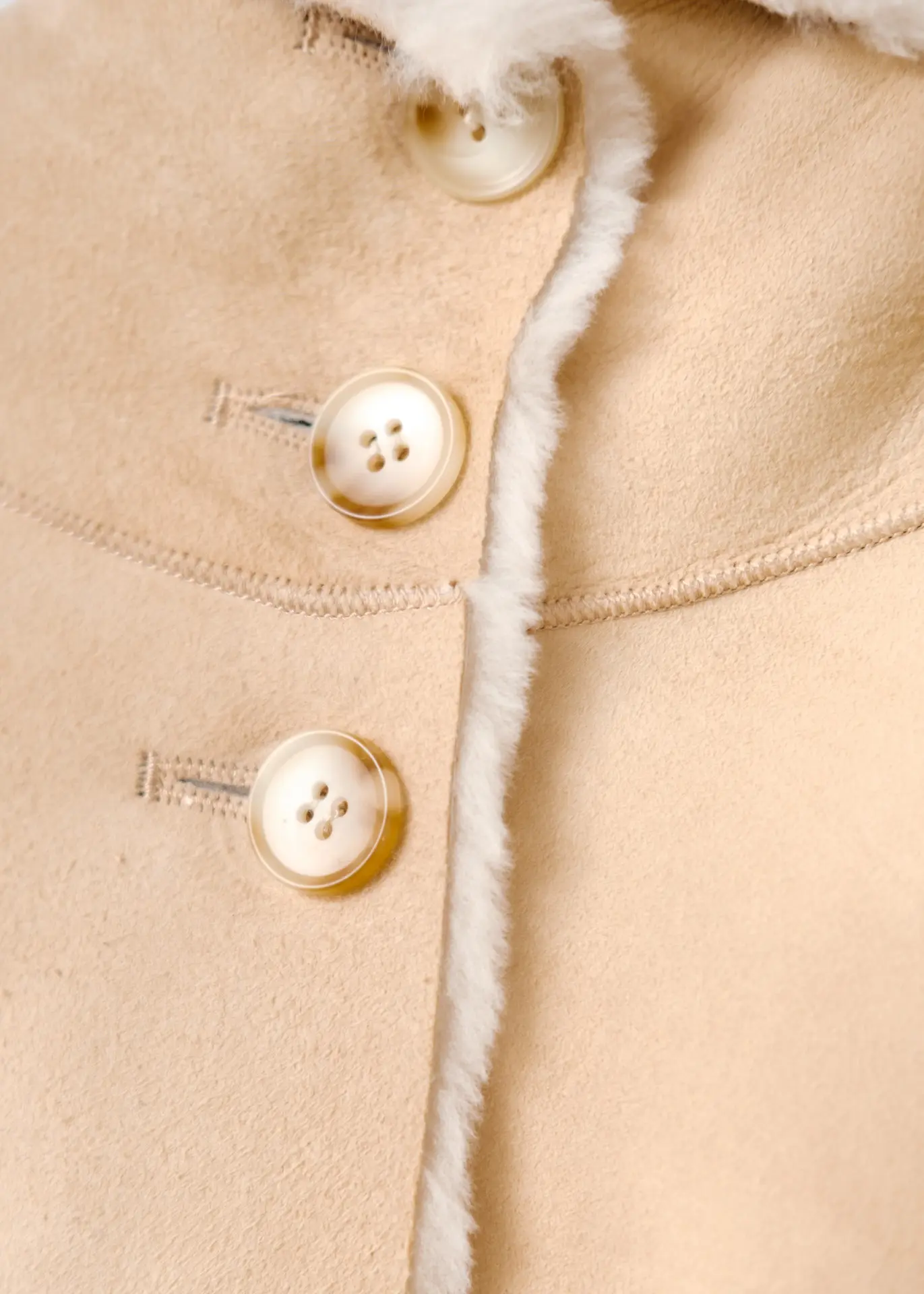 Lammfell Gilet - Beige – Bild 2