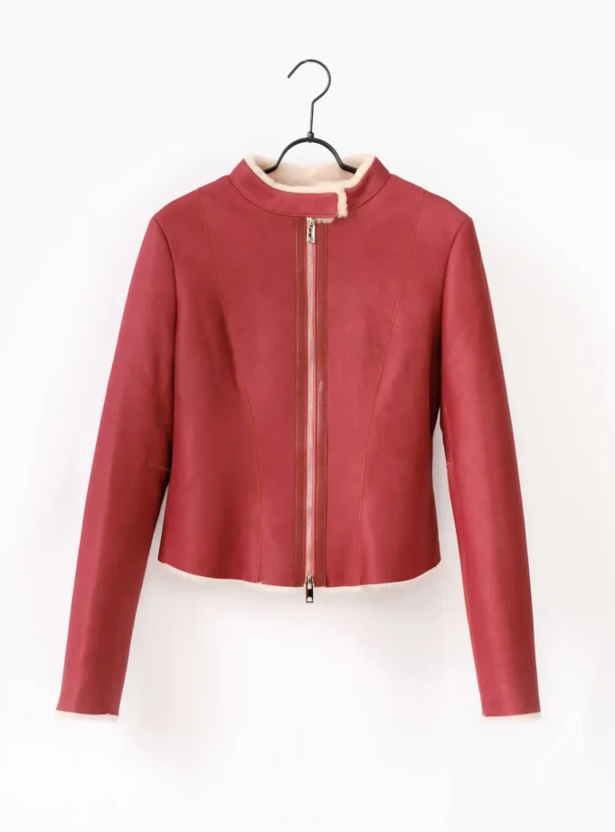 Lammfelljacke - Himbeer