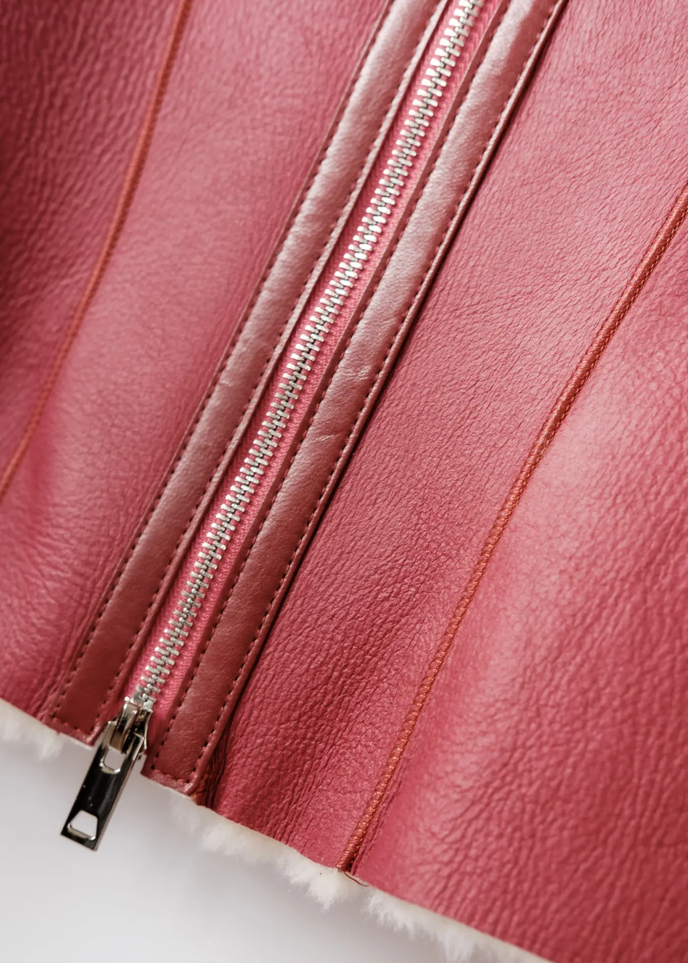 Lammfelljacke - Himbeer – Bild 3