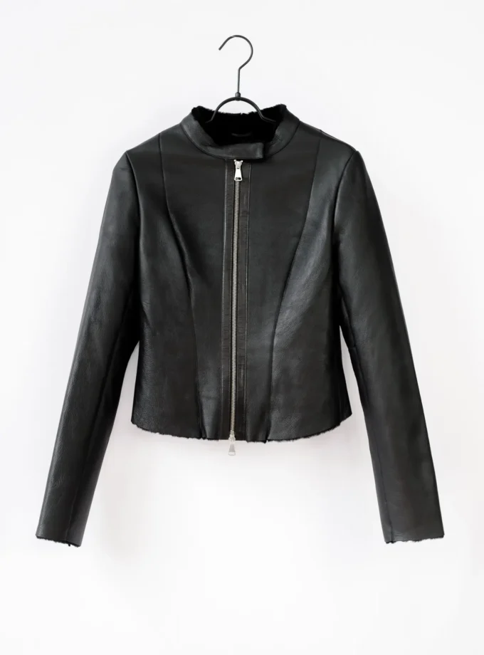 Lammfelljacke - Schwarz