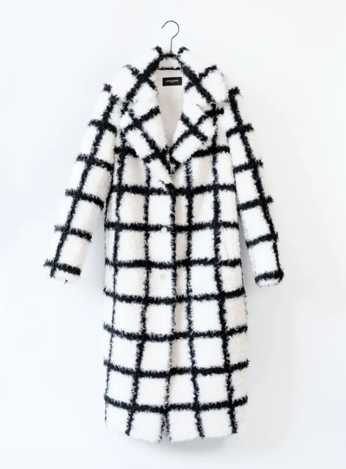 Mantel Wolle - Weiss/Schwarz