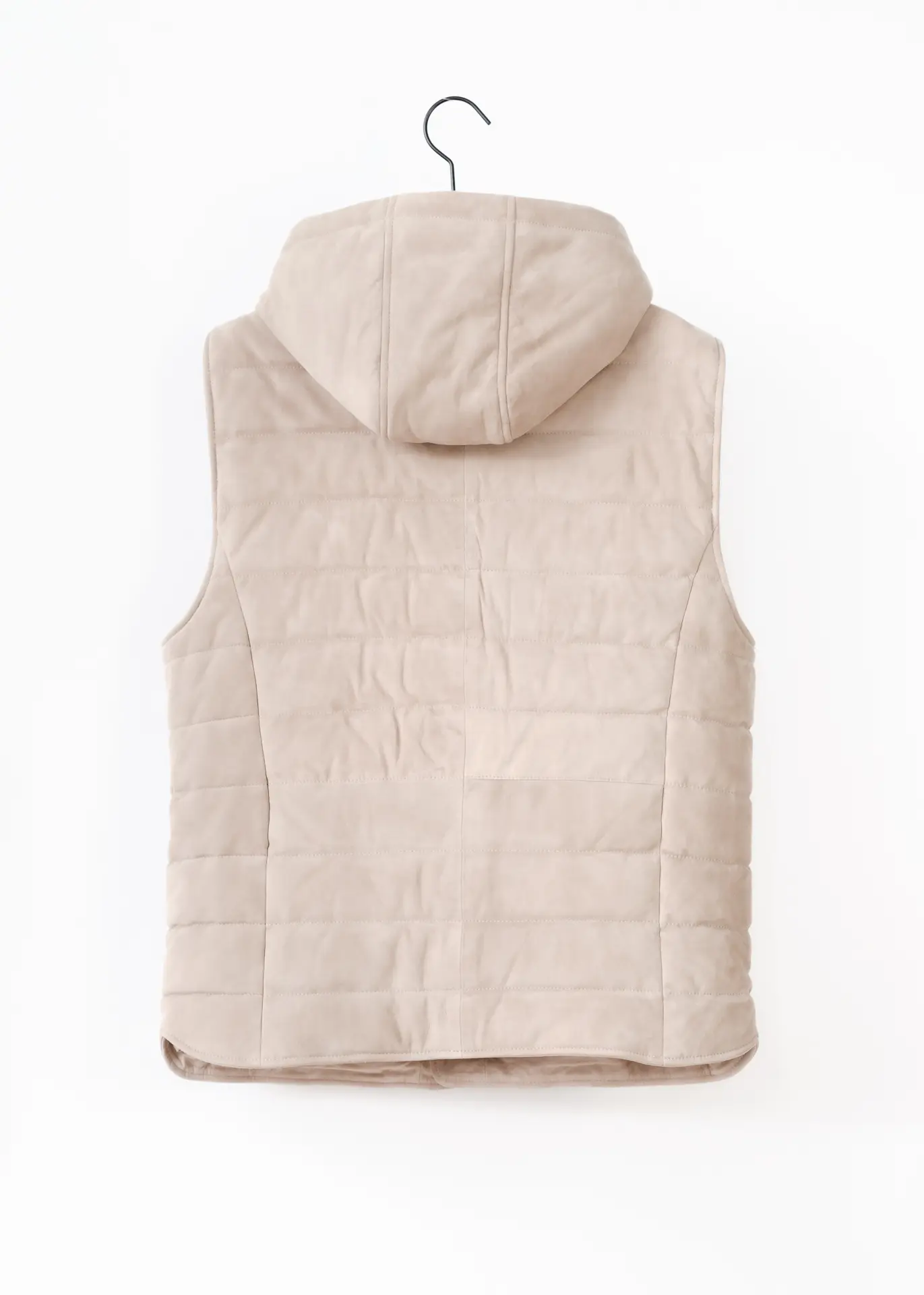 Wildleder Gilet mit Kapuze - Stein – Bild 2