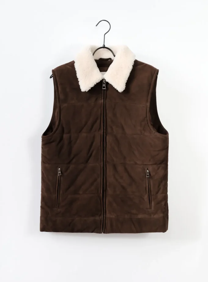 Wildleder Gilet - Dunkelbraun