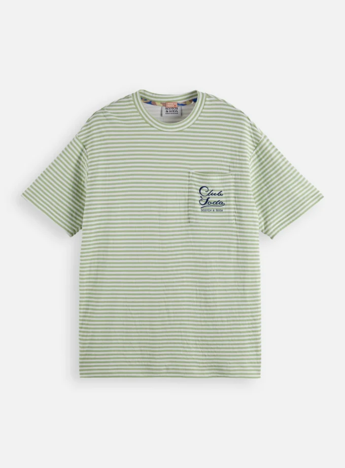 Relaxed-fit double face jersey pocket T-shirt