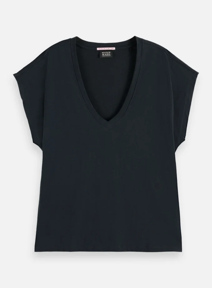 Core slub V-neck t-shirt