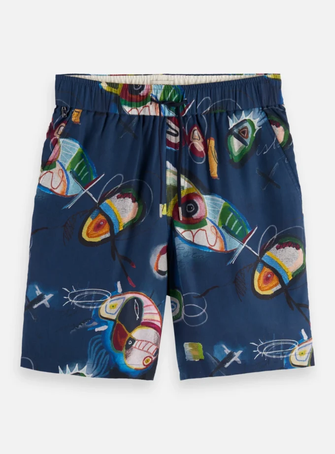 Fave - relaxed fit printed tencel bermuda short