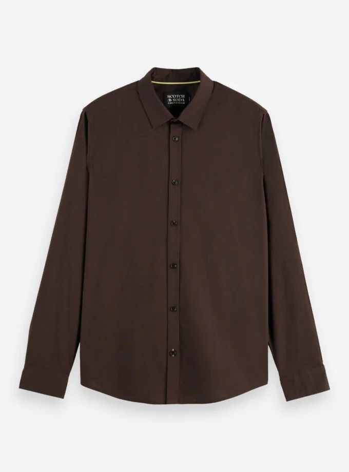 Striped slim-fit poplin shirt