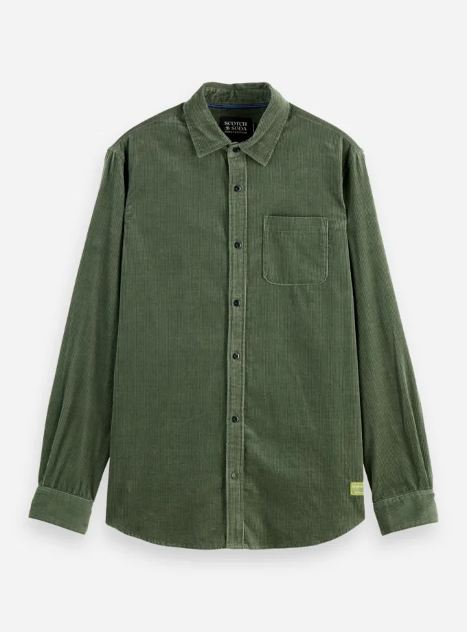 Regular-fit corduroy shirt