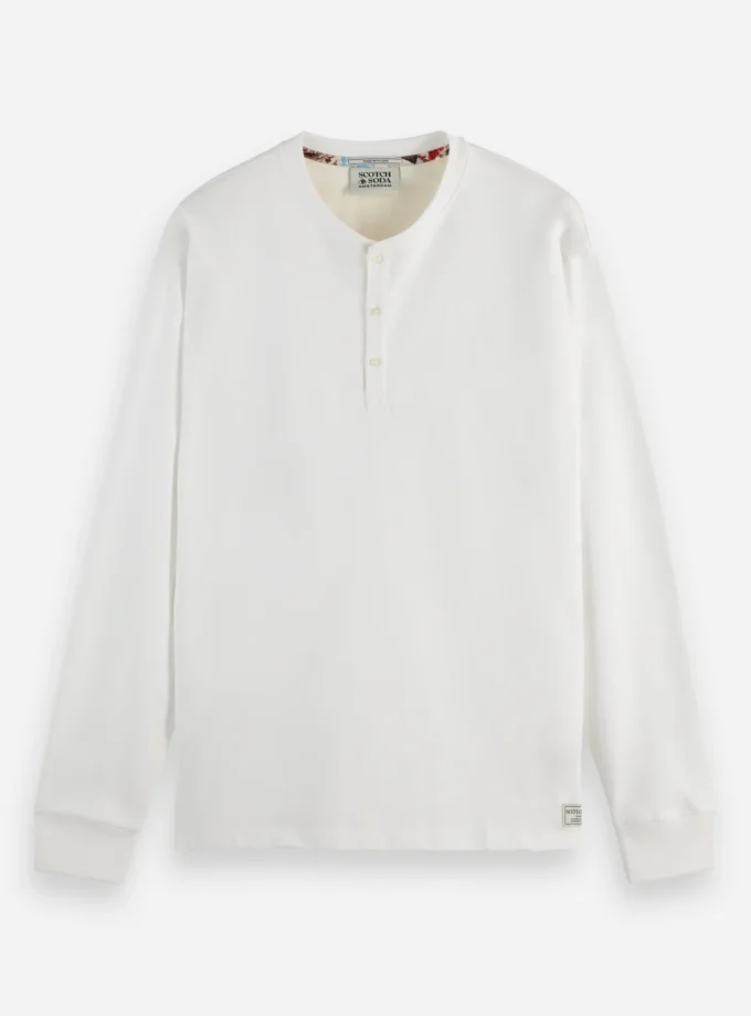 Slub Henley T-shirt LS