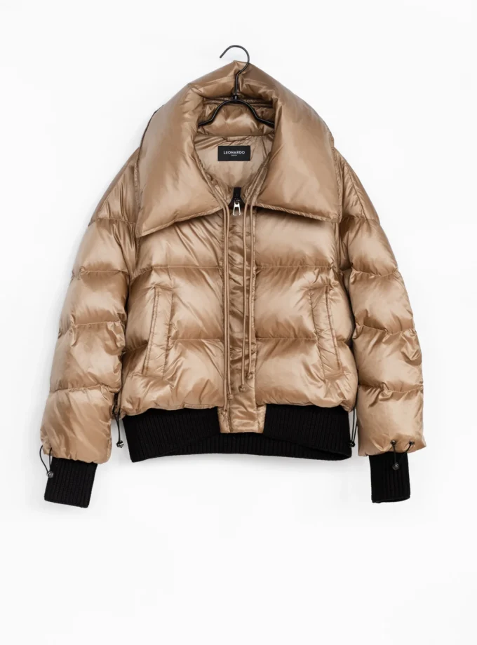 Daunenjacke mit Oversize-Kragen