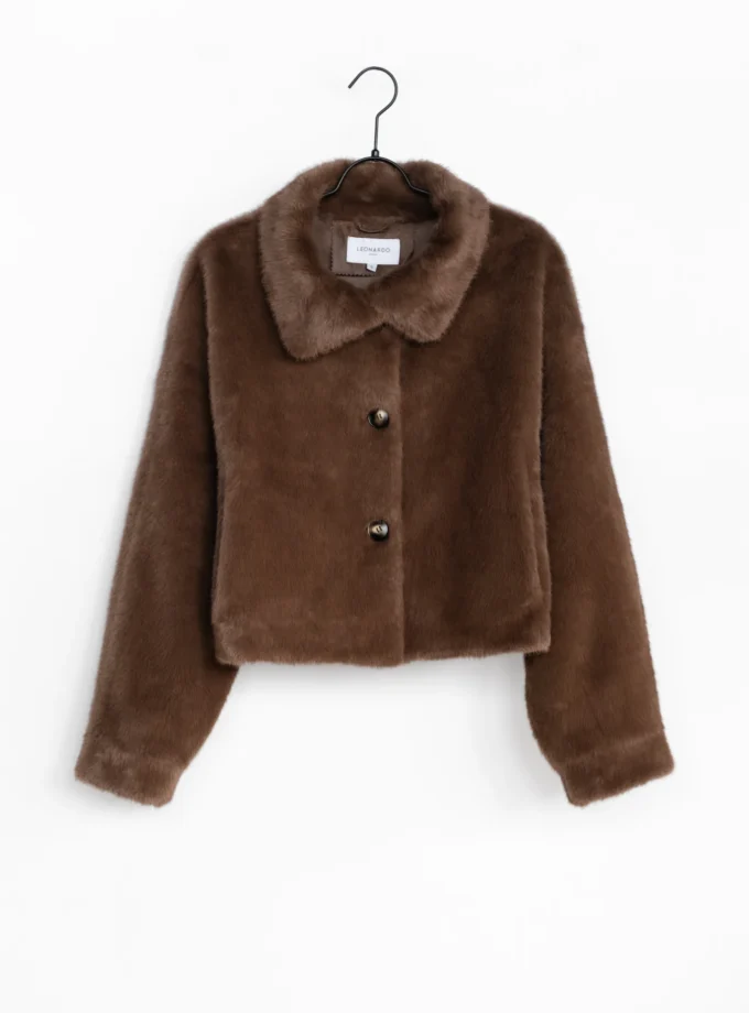 Kurze Faux Fur Jacke