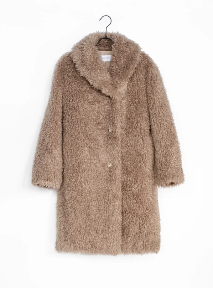 Lockiger Faux Fur Mantel